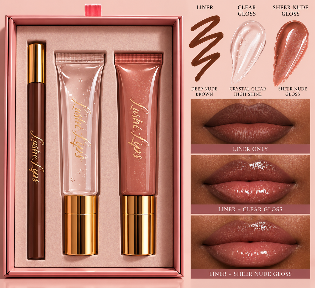Lushé Lips 3-Piece Gloss Kit